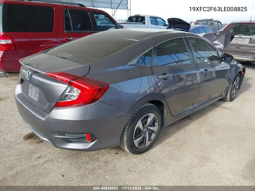 2020 Honda Civic Lx VIN: 19XFC2F63LE008825 Lot: 40835582