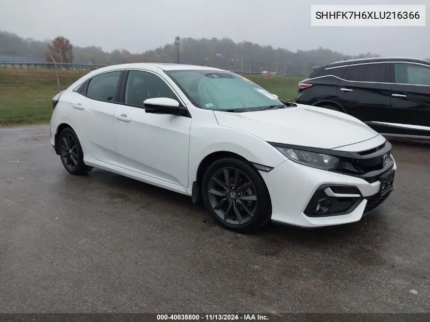 2020 Honda Civic Ex VIN: SHHFK7H6XLU216366 Lot: 40835800