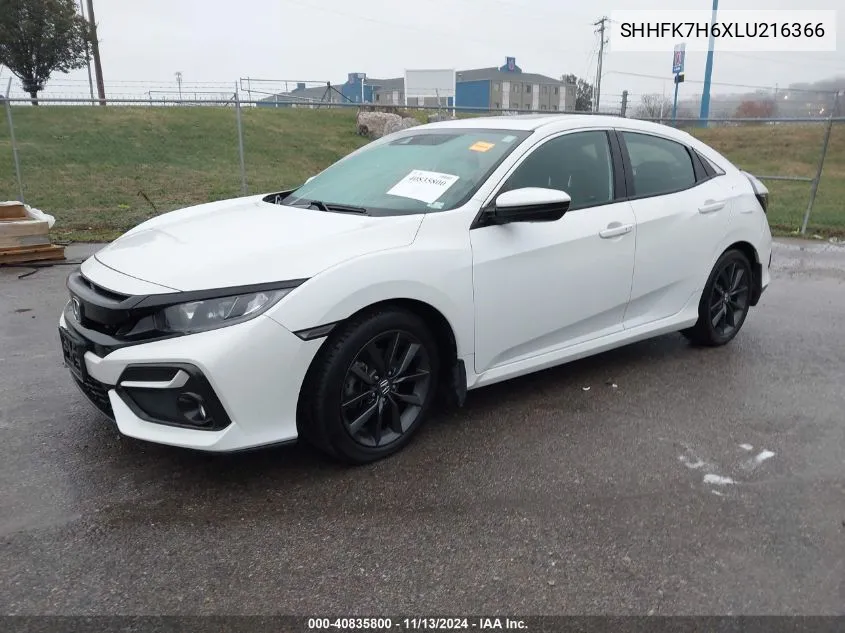 2020 Honda Civic Ex VIN: SHHFK7H6XLU216366 Lot: 40835800