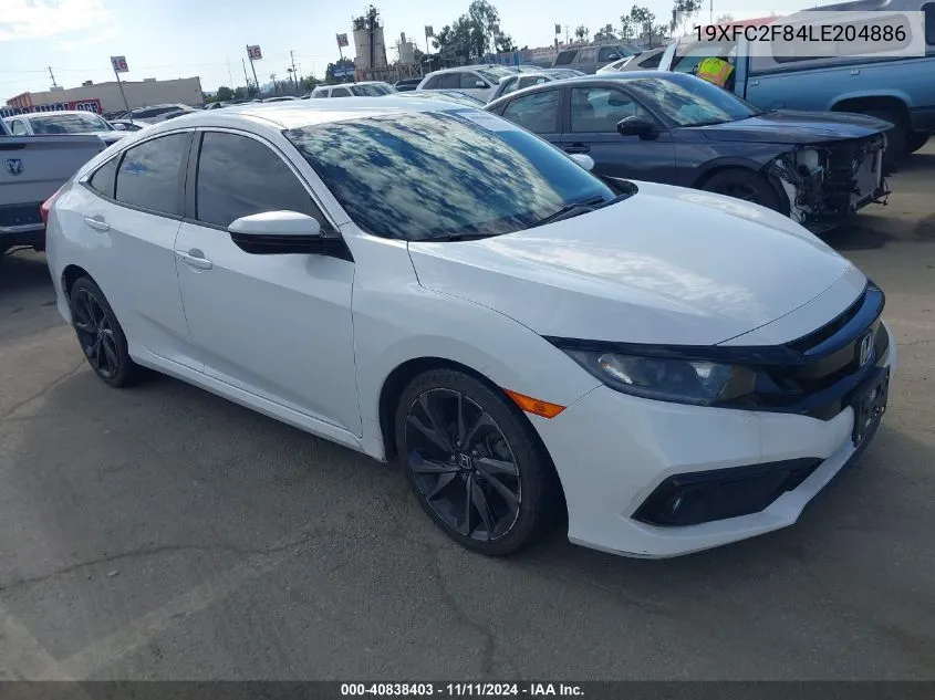 2020 Honda Civic Sport VIN: 19XFC2F84LE204886 Lot: 40838403