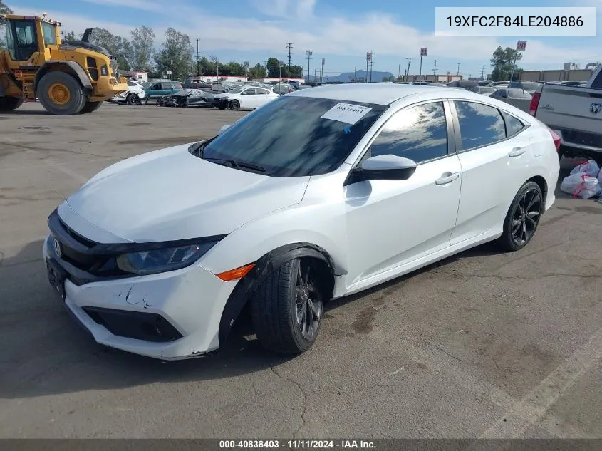 2020 Honda Civic Sport VIN: 19XFC2F84LE204886 Lot: 40838403