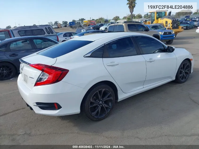 2020 Honda Civic Sport VIN: 19XFC2F84LE204886 Lot: 40838403