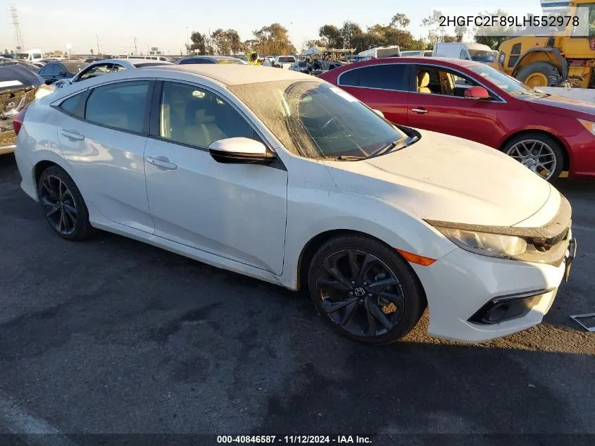 2020 Honda Civic Sport VIN: 2HGFC2F89LH552978 Lot: 40846587