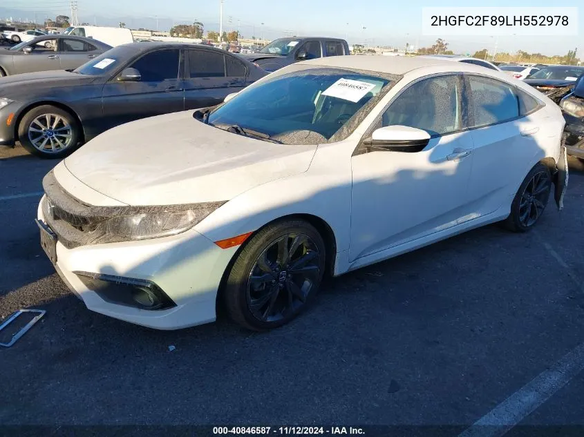 2020 Honda Civic Sport VIN: 2HGFC2F89LH552978 Lot: 40846587