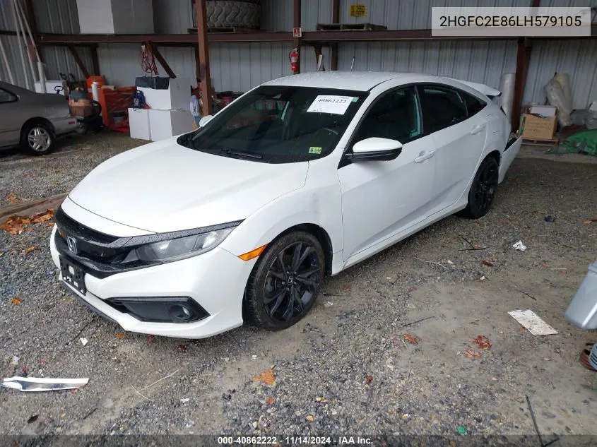 2020 Honda Civic Sport VIN: 2HGFC2E86LH579105 Lot: 40862222