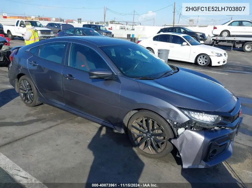 2020 Honda Civic Si Sedan VIN: 2HGFC1E52LH703807 Lot: 40873961