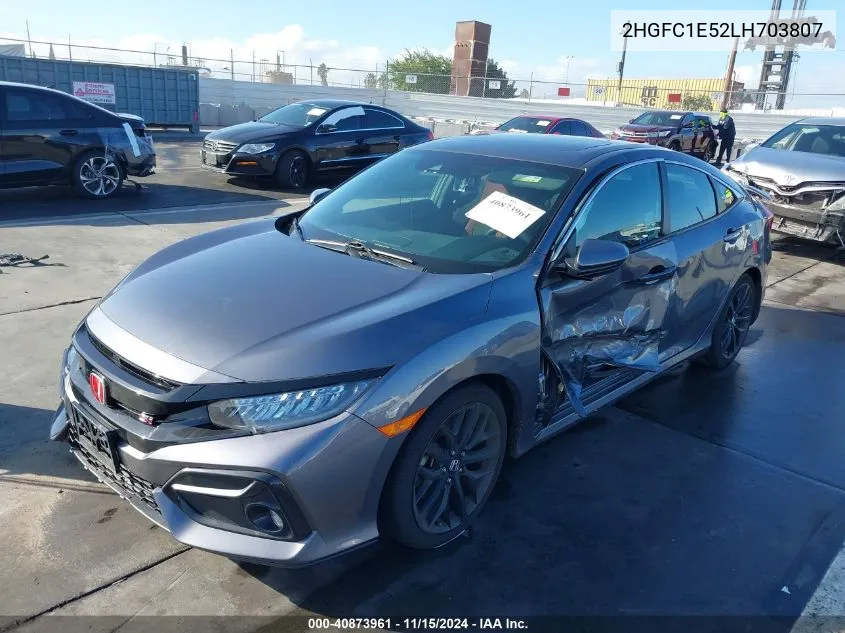 2020 Honda Civic Si Sedan VIN: 2HGFC1E52LH703807 Lot: 40873961