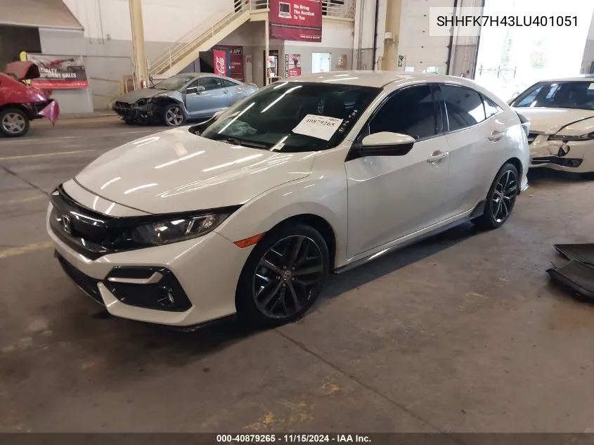 2020 Honda Civic Sport VIN: SHHFK7H43LU401051 Lot: 40879265