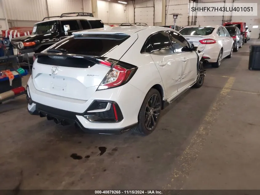 2020 Honda Civic Sport VIN: SHHFK7H43LU401051 Lot: 40879265