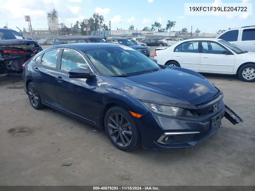 2020 Honda Civic Ex VIN: 19XFC1F39LE204722 Lot: 40879293