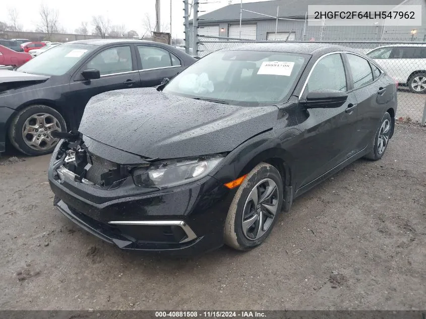 2020 Honda Civic Lx VIN: 2HGFC2F64LH547962 Lot: 40881508