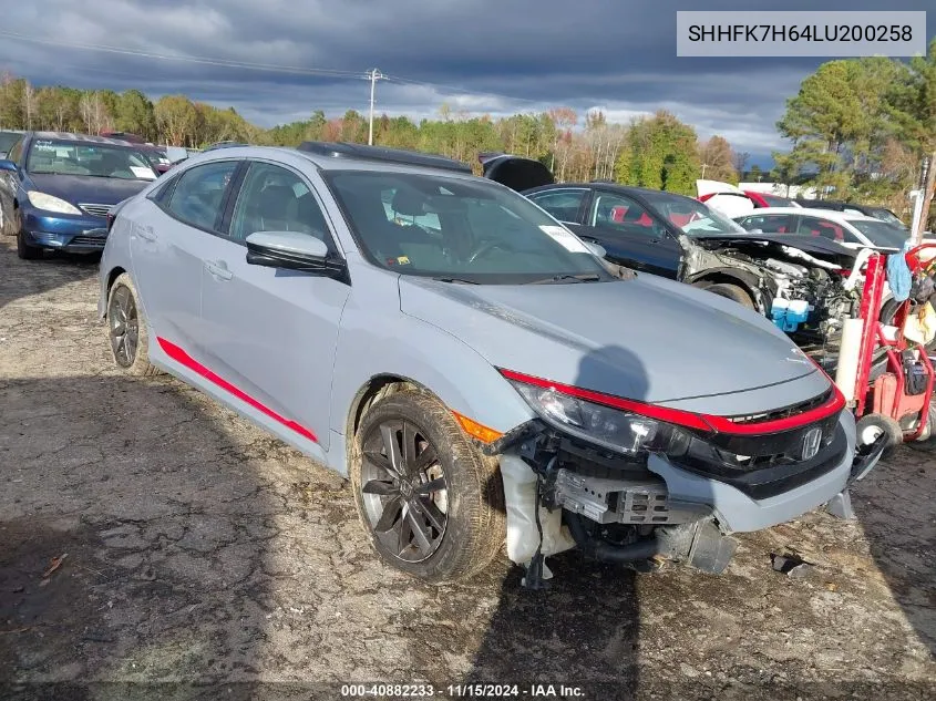 2020 Honda Civic Ex VIN: SHHFK7H64LU200258 Lot: 40882233