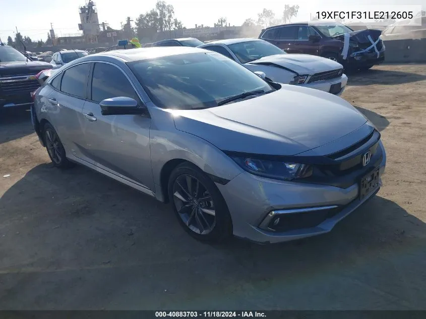 2020 Honda Civic Ex VIN: 19XFC1F31LE212605 Lot: 40883703