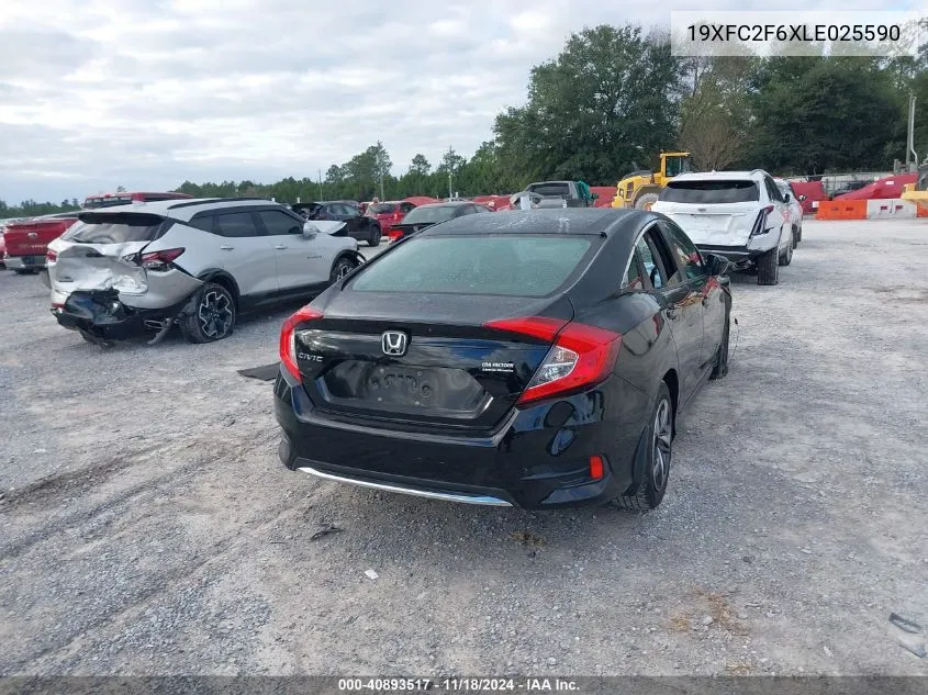 2020 Honda Civic Lx VIN: 19XFC2F6XLE025590 Lot: 40893517