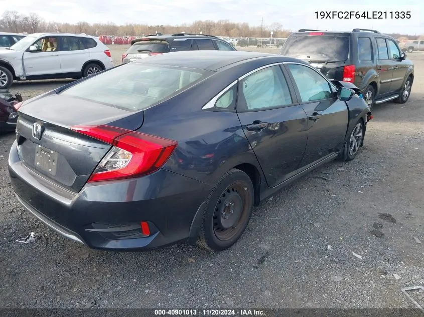 2020 Honda Civic Lx VIN: 19XFC2F64LE211335 Lot: 40901013