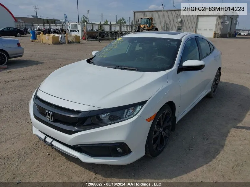 2021 Honda Civic Sport VIN: 2HGFC2F83MH014228 Lot: 12066627