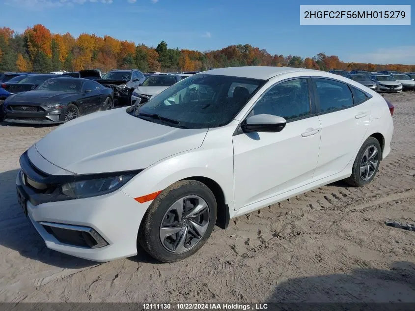 2021 Honda Civic Lx VIN: 2HGFC2F56MH015279 Lot: 12111130