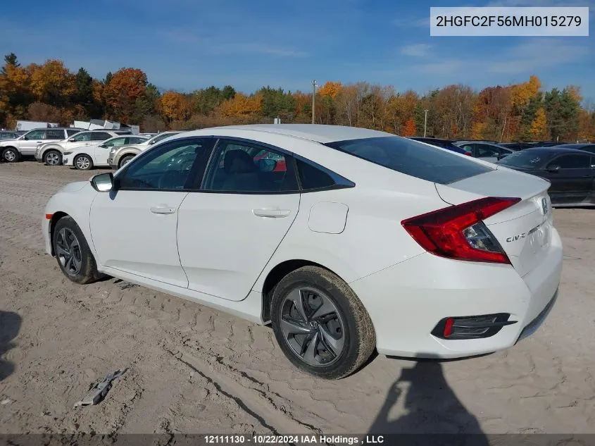 2021 Honda Civic Lx VIN: 2HGFC2F56MH015279 Lot: 12111130