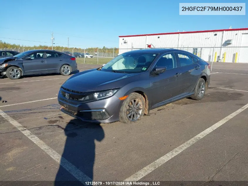 2021 Honda Civic Ex 4Dr VIN: 2HGFC2F79MH000437 Lot: 12125579