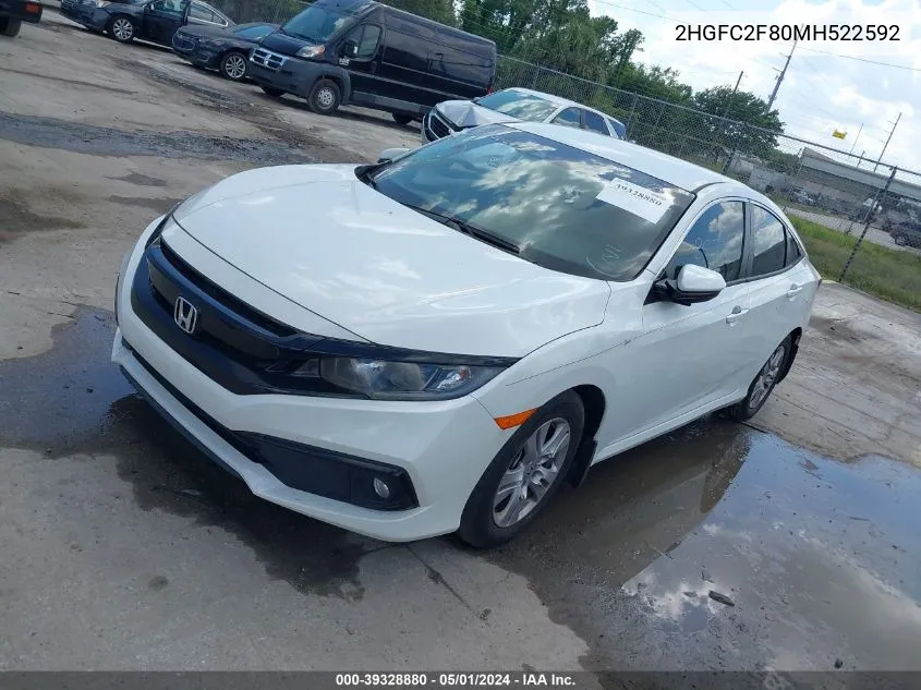 2021 Honda Civic Sport VIN: 2HGFC2F80MH522592 Lot: 39328880