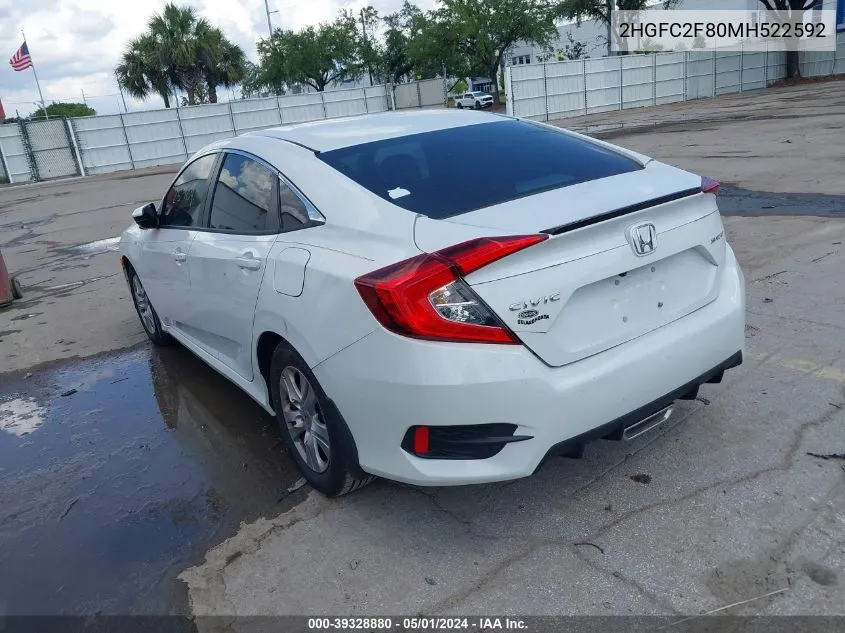 2021 Honda Civic Sport VIN: 2HGFC2F80MH522592 Lot: 39328880