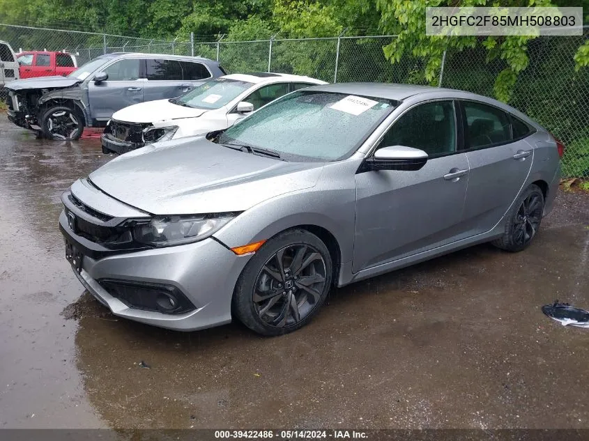 2021 Honda Civic Sport VIN: 2HGFC2F85MH508803 Lot: 39422486