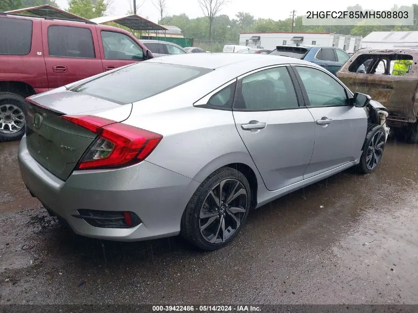 2021 Honda Civic Sport VIN: 2HGFC2F85MH508803 Lot: 39422486