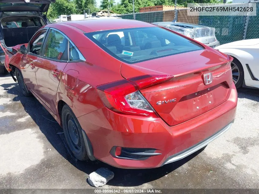 2021 Honda Civic Lx VIN: 2HGFC2F69MH542628 Lot: 39596342