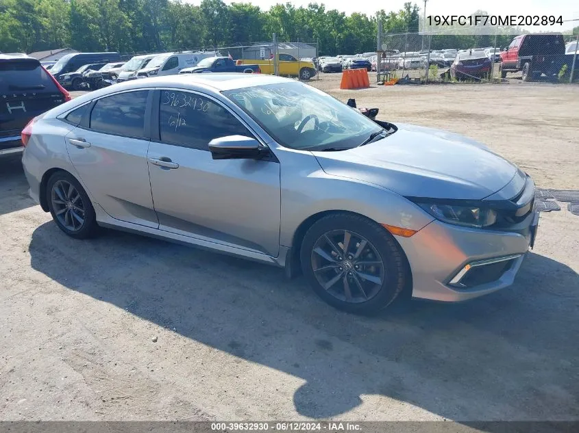 2021 Honda Civic Ex-L VIN: 19XFC1F70ME202894 Lot: 39632930