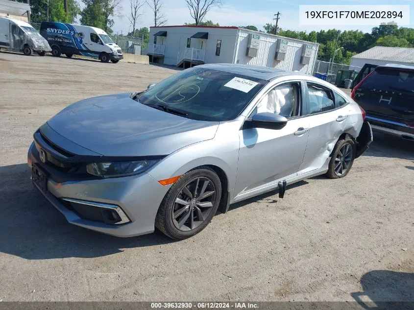 2021 Honda Civic Ex-L VIN: 19XFC1F70ME202894 Lot: 39632930