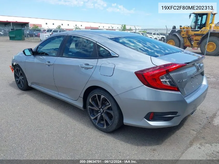 2021 Honda Civic Sport VIN: 19XFC2F80ME202313 Lot: 39634701