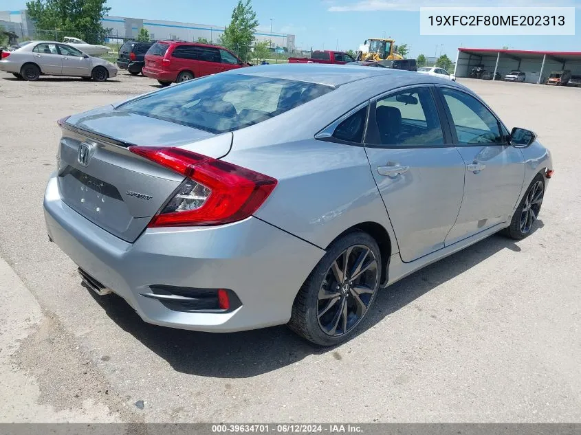 2021 Honda Civic Sport VIN: 19XFC2F80ME202313 Lot: 39634701