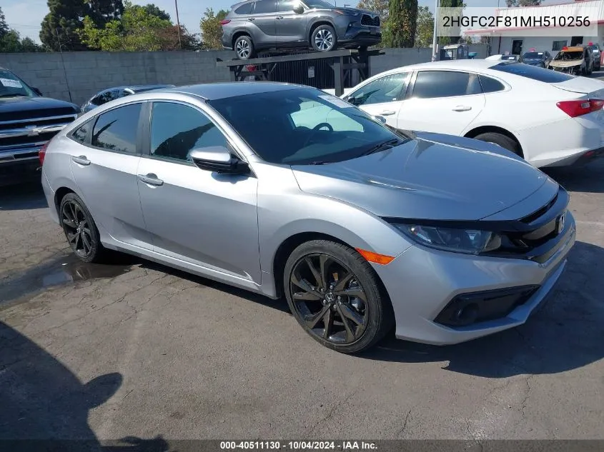 2021 Honda Civic Sport VIN: 2HGFC2F81MH510256 Lot: 40511130