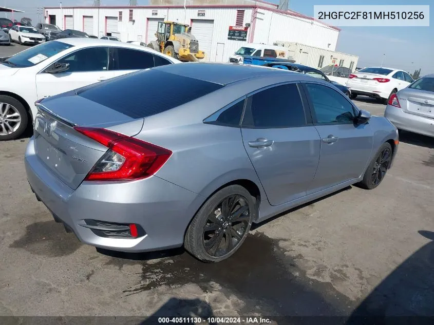 2021 Honda Civic Sport VIN: 2HGFC2F81MH510256 Lot: 40511130