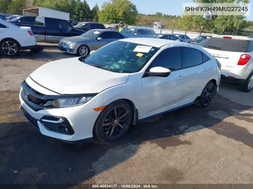 SHHFK7H49MU227245 2021 Honda Civic Sport