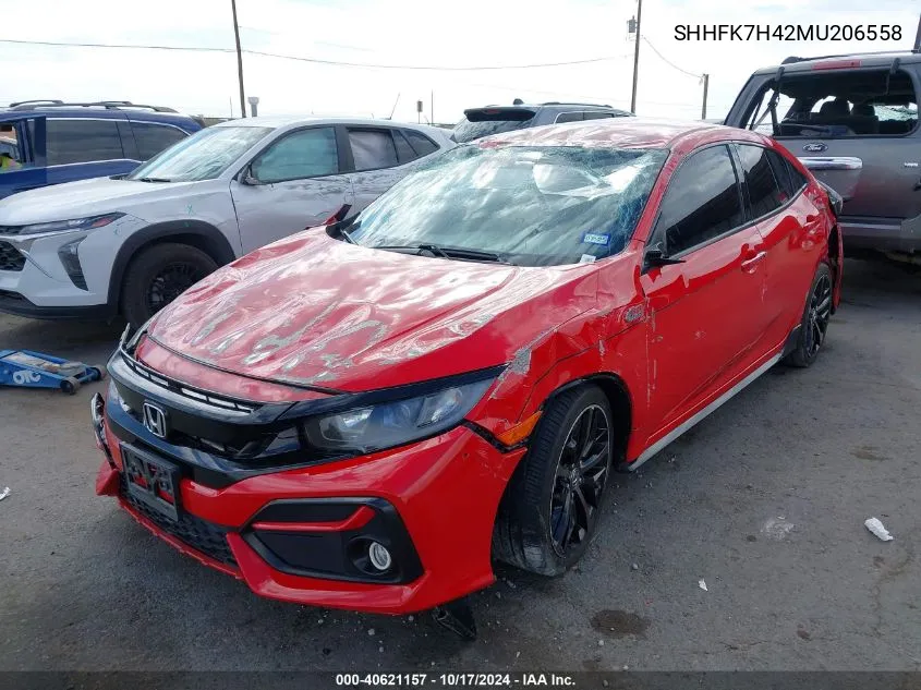 SHHFK7H42MU206558 2021 Honda Civic Sport