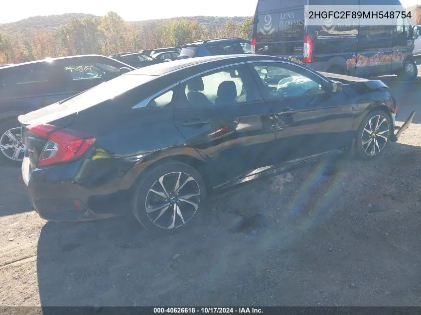 2021 Honda Civic Sport VIN: 2HGFC2F89MH548754 Lot: 40626618