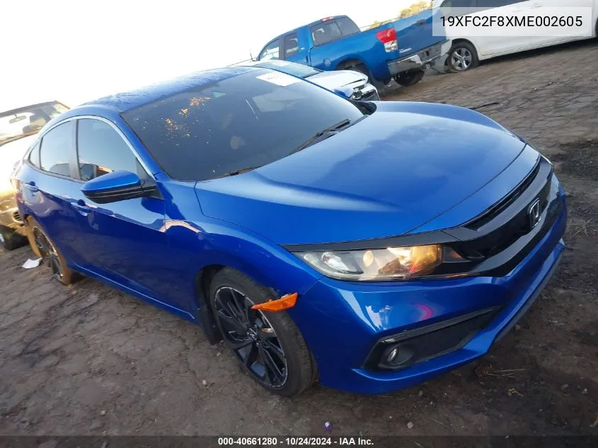 2021 Honda Civic Sport VIN: 19XFC2F8XME002605 Lot: 40661280