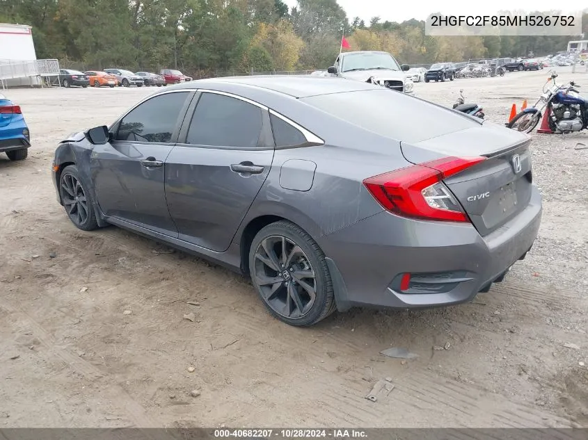 2021 Honda Civic Sport VIN: 2HGFC2F85MH526752 Lot: 40682207