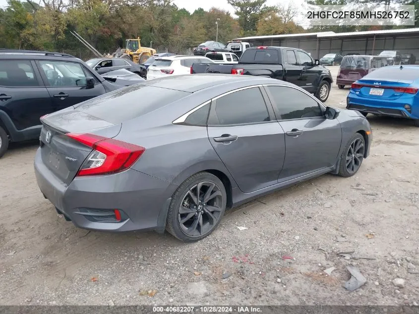 2021 Honda Civic Sport VIN: 2HGFC2F85MH526752 Lot: 40682207