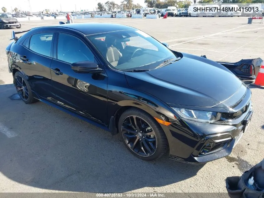 2021 Honda Civic Sport VIN: SHHFK7H48MU415013 Lot: 40728153