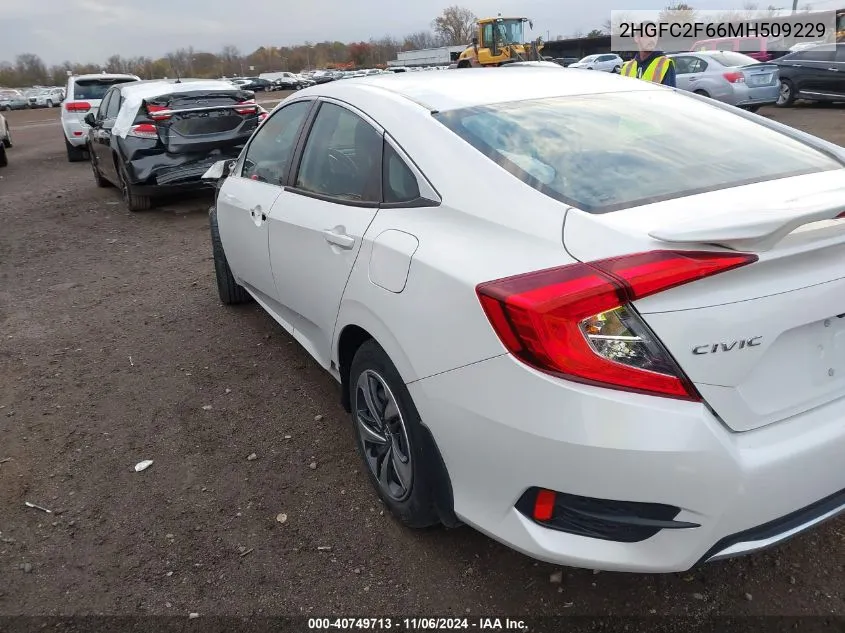 2021 Honda Civic Lx VIN: 2HGFC2F66MH509229 Lot: 40749713