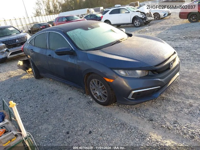 2021 Honda Civic Lx VIN: 2HGFC2F66MH502037 Lot: 40754229