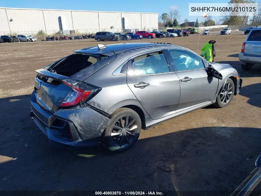 2021 Honda Civic Ex VIN: SHHFK7H60MU210125 Lot: 40803870