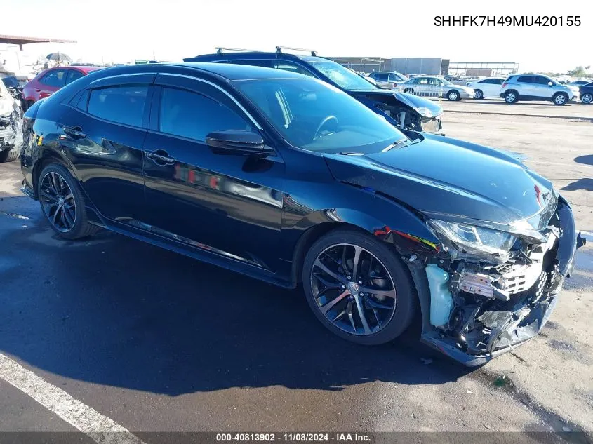 2021 Honda Civic Sport VIN: SHHFK7H49MU420155 Lot: 40813902