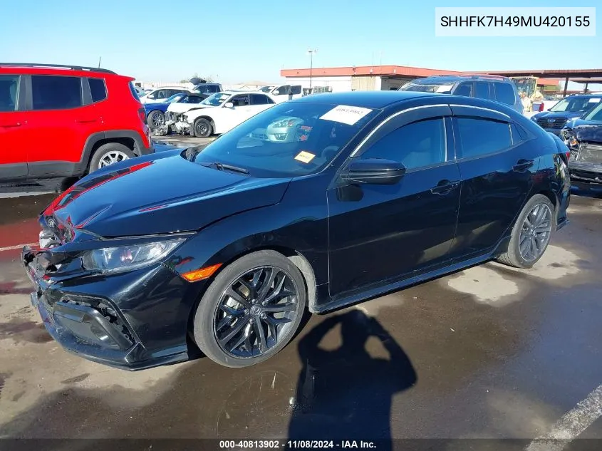 2021 Honda Civic Sport VIN: SHHFK7H49MU420155 Lot: 40813902