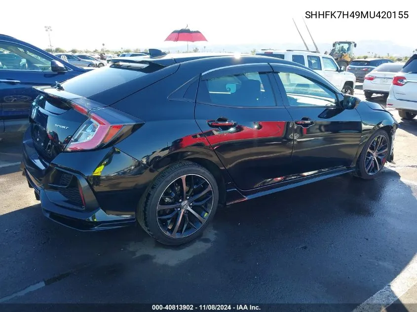 2021 Honda Civic Sport VIN: SHHFK7H49MU420155 Lot: 40813902