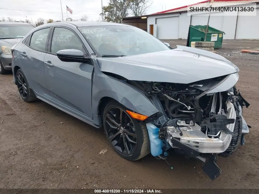 2021 Honda Civic Sport VIN: SHHFK7H40MU413630 Lot: 40815200