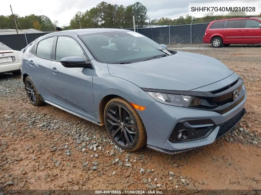 2021 Honda Civic Sport VIN: SHHFK7G40MU210528 Lot: 40819505