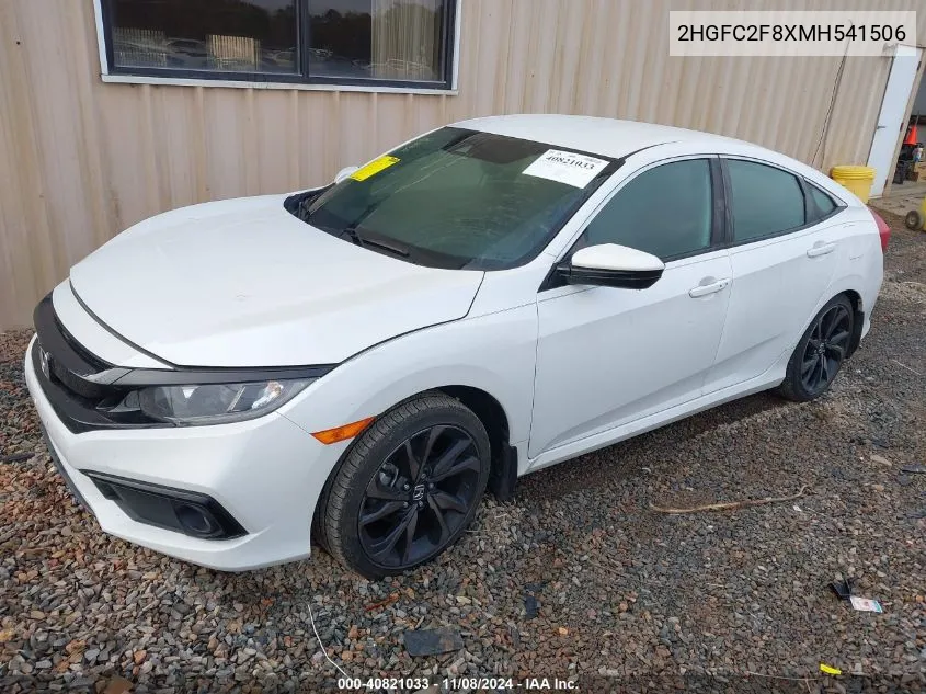 2021 Honda Civic Sport VIN: 2HGFC2F8XMH541506 Lot: 40821033